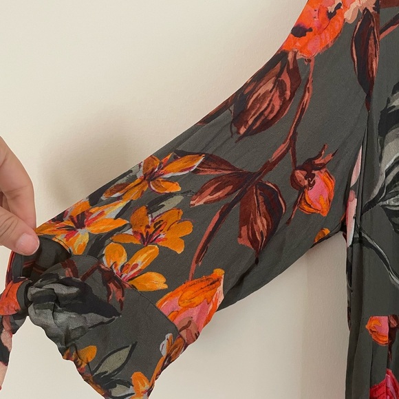 Soft Surroundings Provencia Green Floral Dress Handkerchief Hem Size PL - Picture 6 of 12